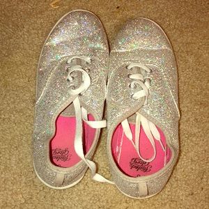 Silver glitter sneakers